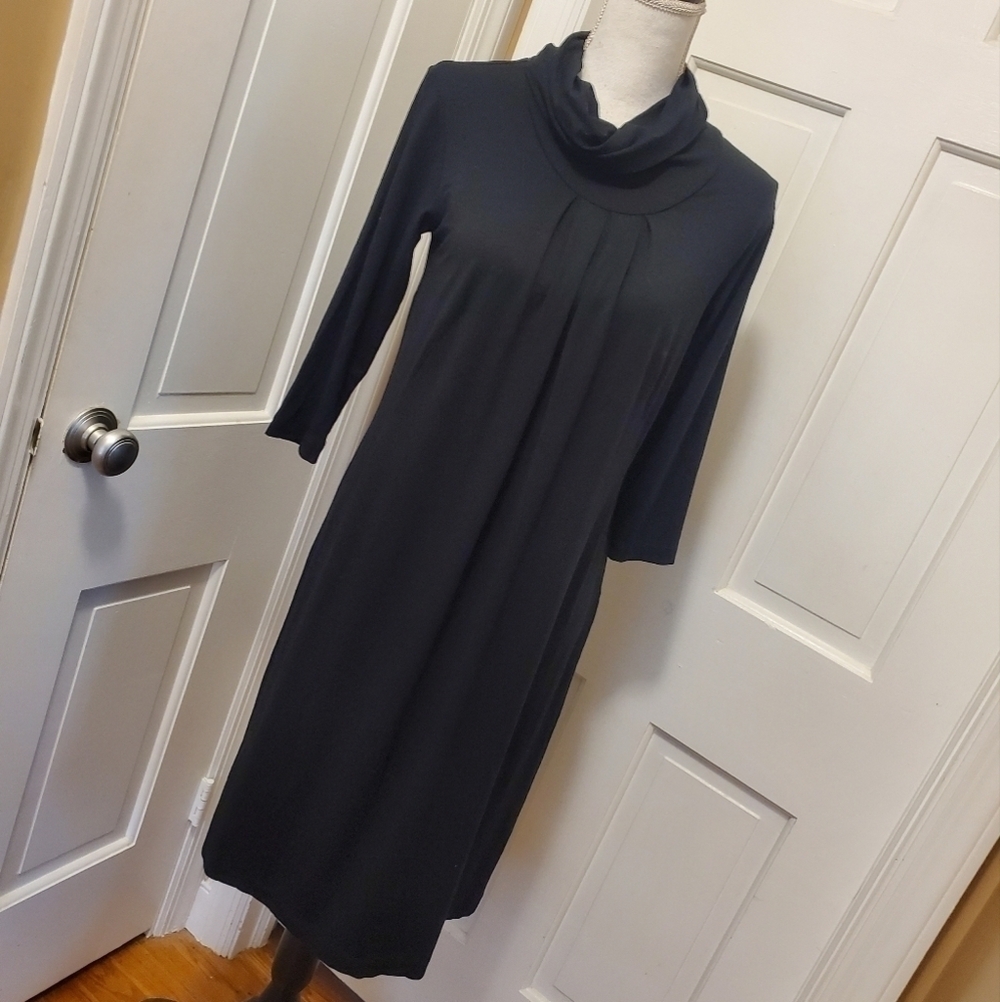 J. JILL Black Jersey Knit Cowl Neck Dress Size XSmall, Classic, business casual